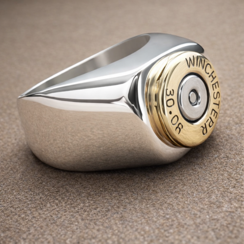 Custom Handmade Bullet Casing Ring in 9ct Gold & Silver