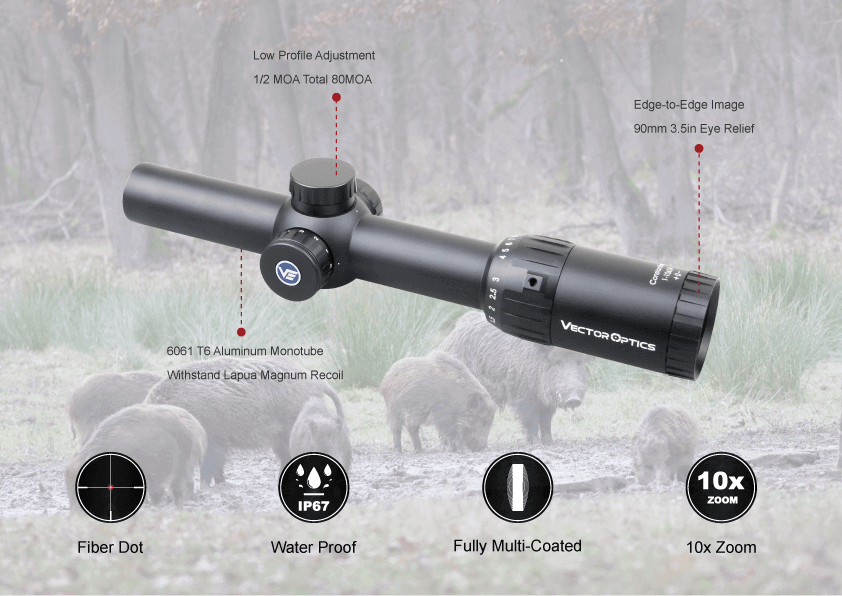 Gridlock Vector Constantine 1 10x24 Fiber Dot Reticle 14