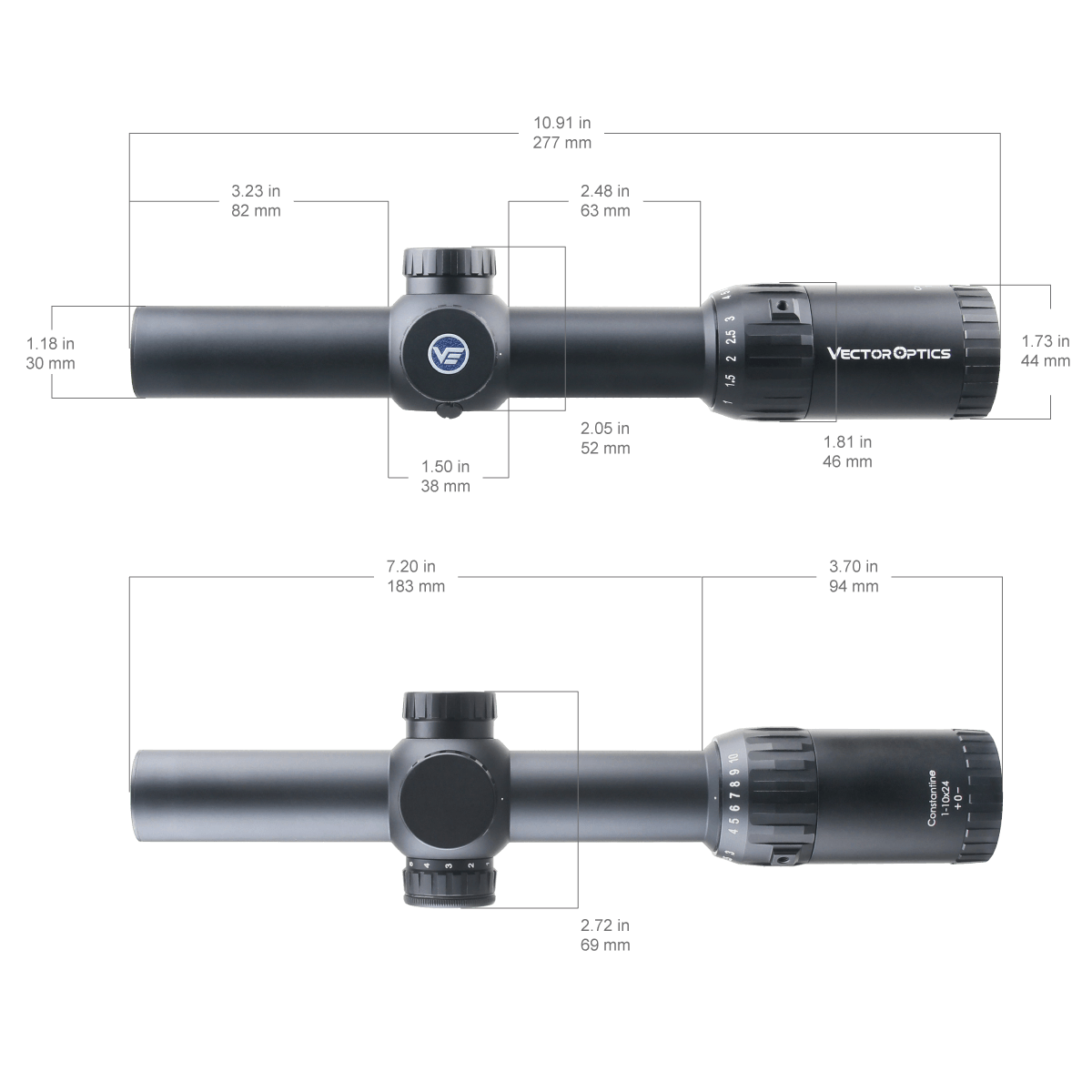 Gridlock Vector Constantine 1 10x24 Fiber Dot Reticle 17