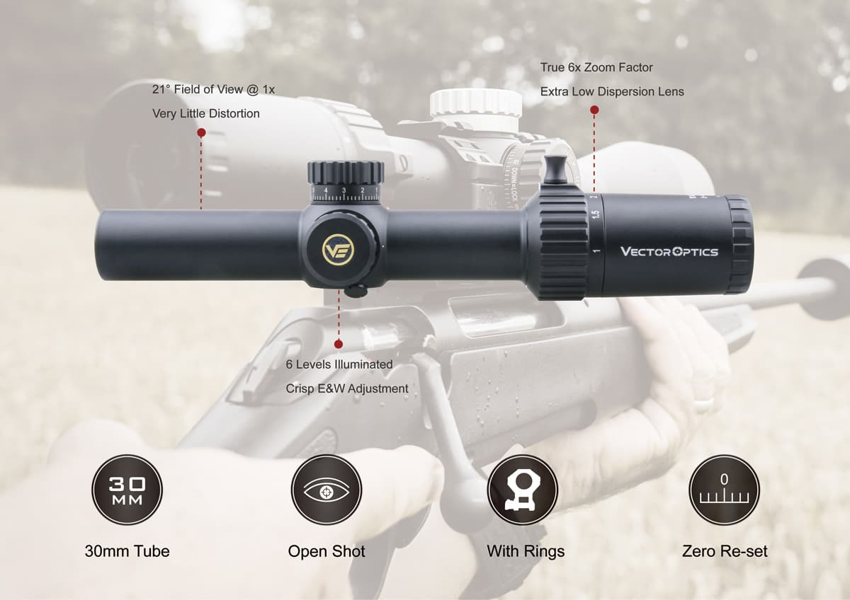 Gridlock Vector optics Taurus 1 6x24 FFP Riflescope 15