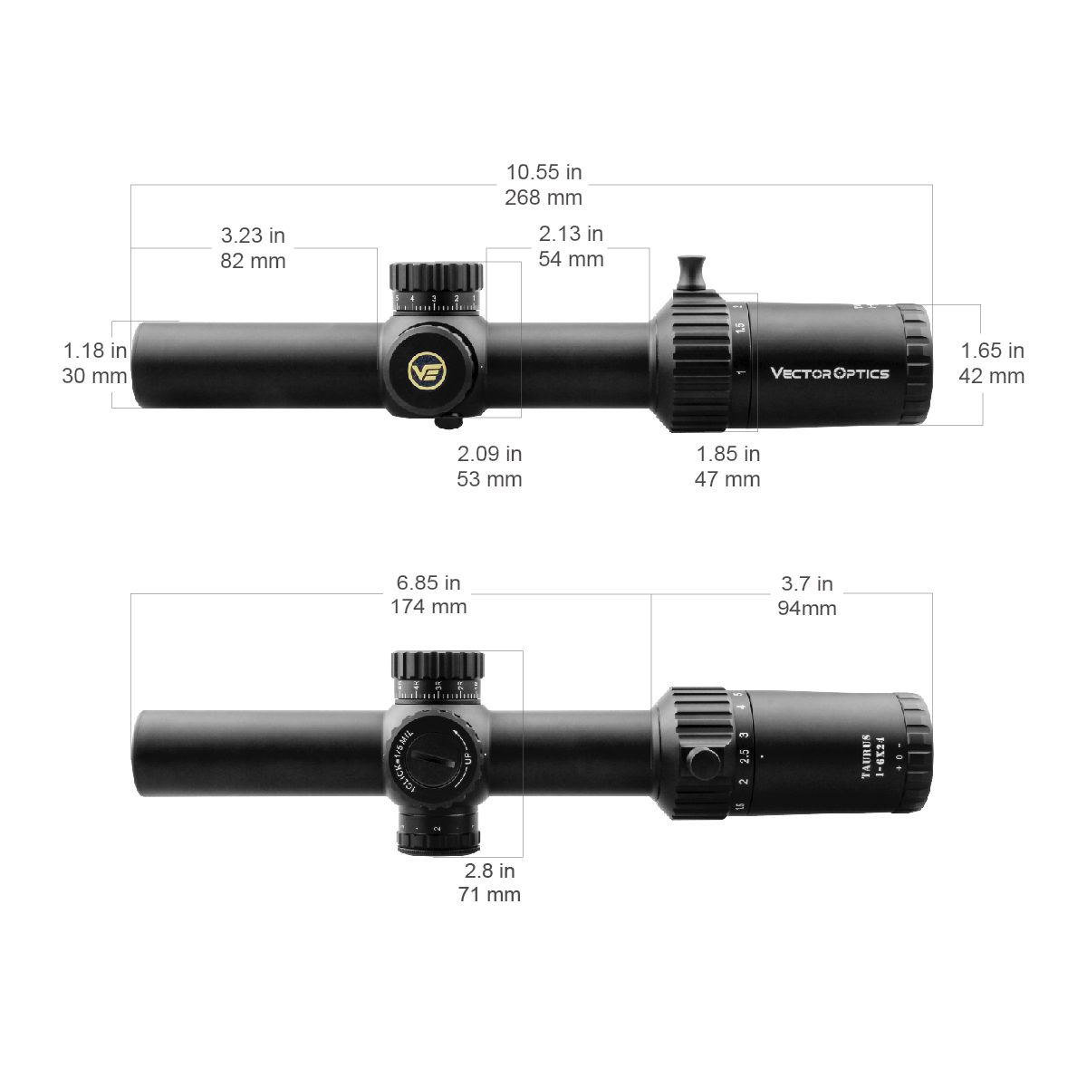 Gridlock Vector optics Taurus 1 6x24 FFP Riflescope 17