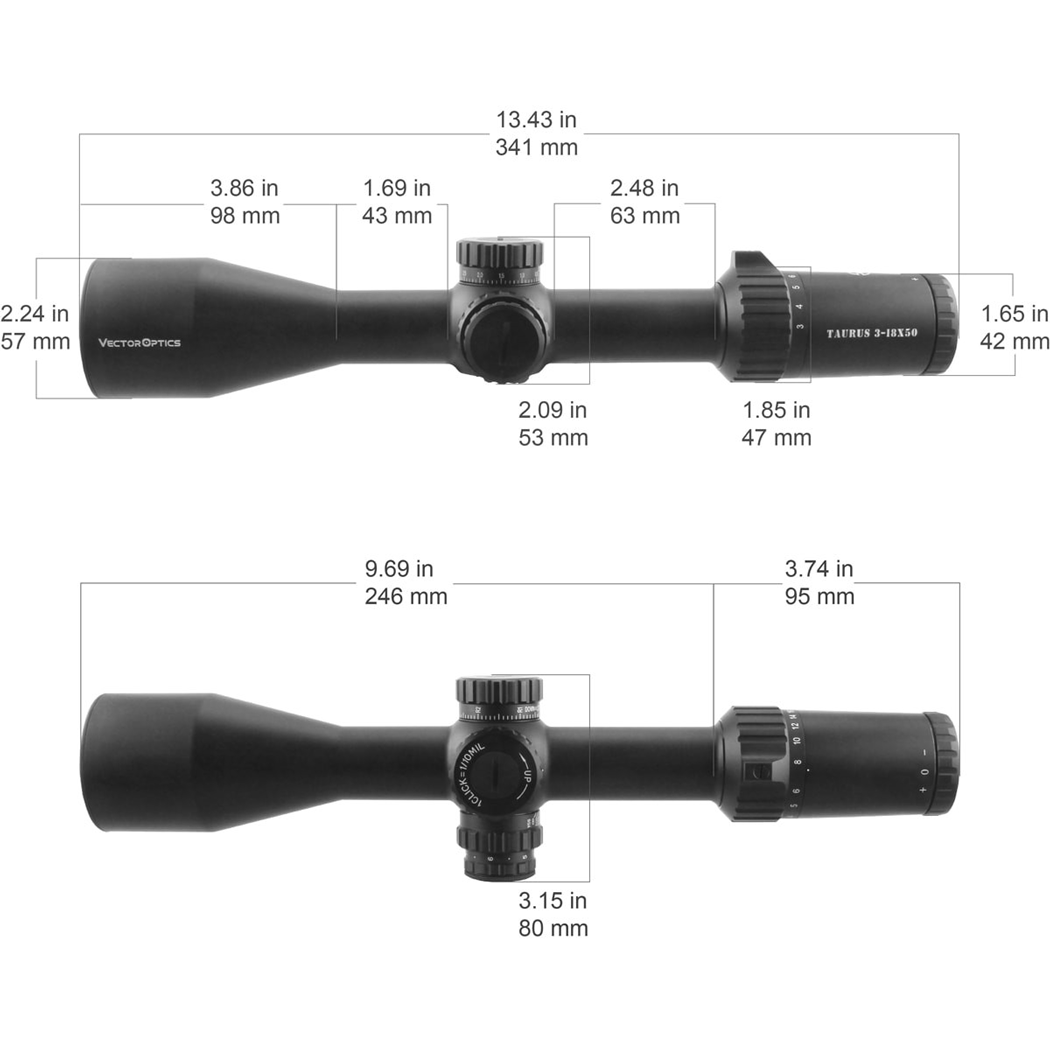 Gridlock Vector optics Taurus 3 18x50FFP Riflescope 13