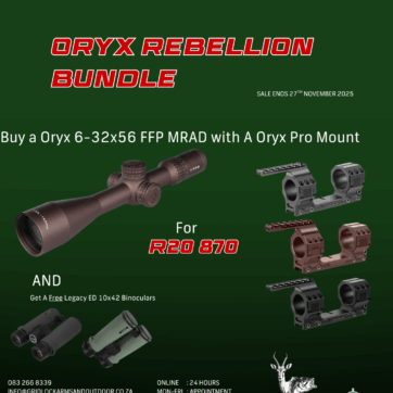 AKRA ORYX 6-36x56 Rebellion Bundle - Burnt Bronze (DMNTR Reticle)