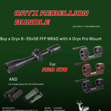AKRA ORYX 6-36x56 Rebellion Bundle - Titanium Grey (DMNTR Reticle)